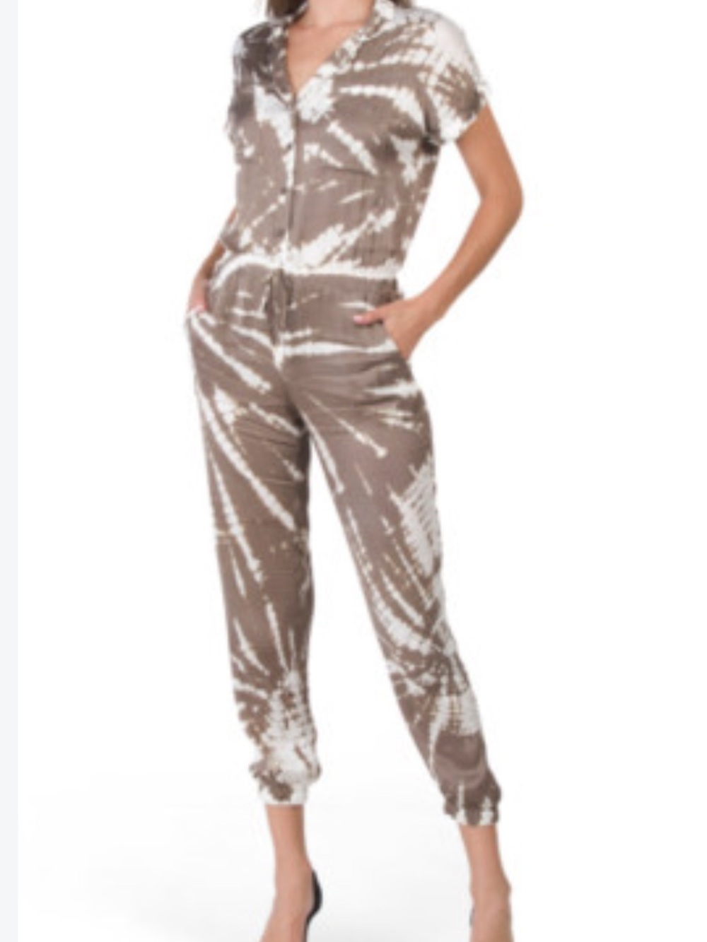 Young Fabulous & Broke womans Tie-Dye Short Sleeve Jumpsuit size S